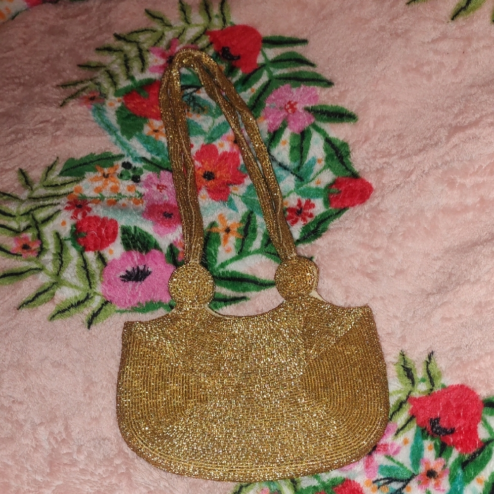Gold Beaded Women's Bag